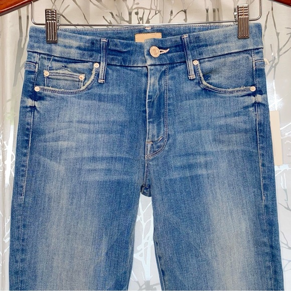 MOTHER LOOKER LIGHT BLUE WELL PLAYED MID RISE ANKLE CROP SKINNY STRETCHY JEANS - Picture 5 of 10